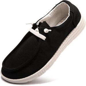 Women's V-Black Fashion Casual Walking Canvas Low Top Flats  Sneakers Shoes